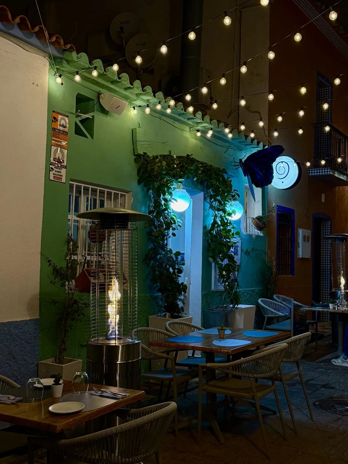 Terraza de noche